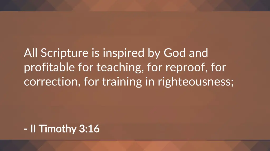 all scripture is inspired by god and profitable