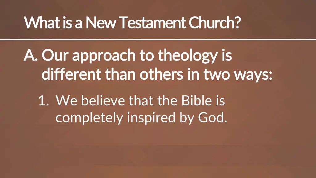 what is a new testament church what 1