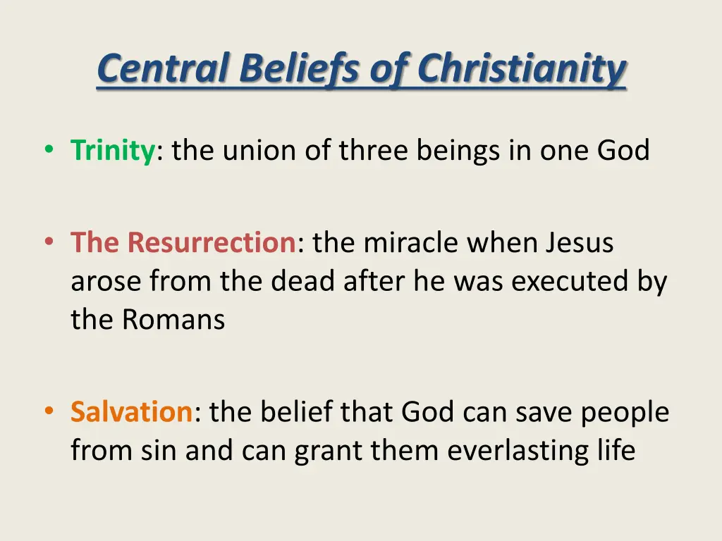 central beliefs of christianity