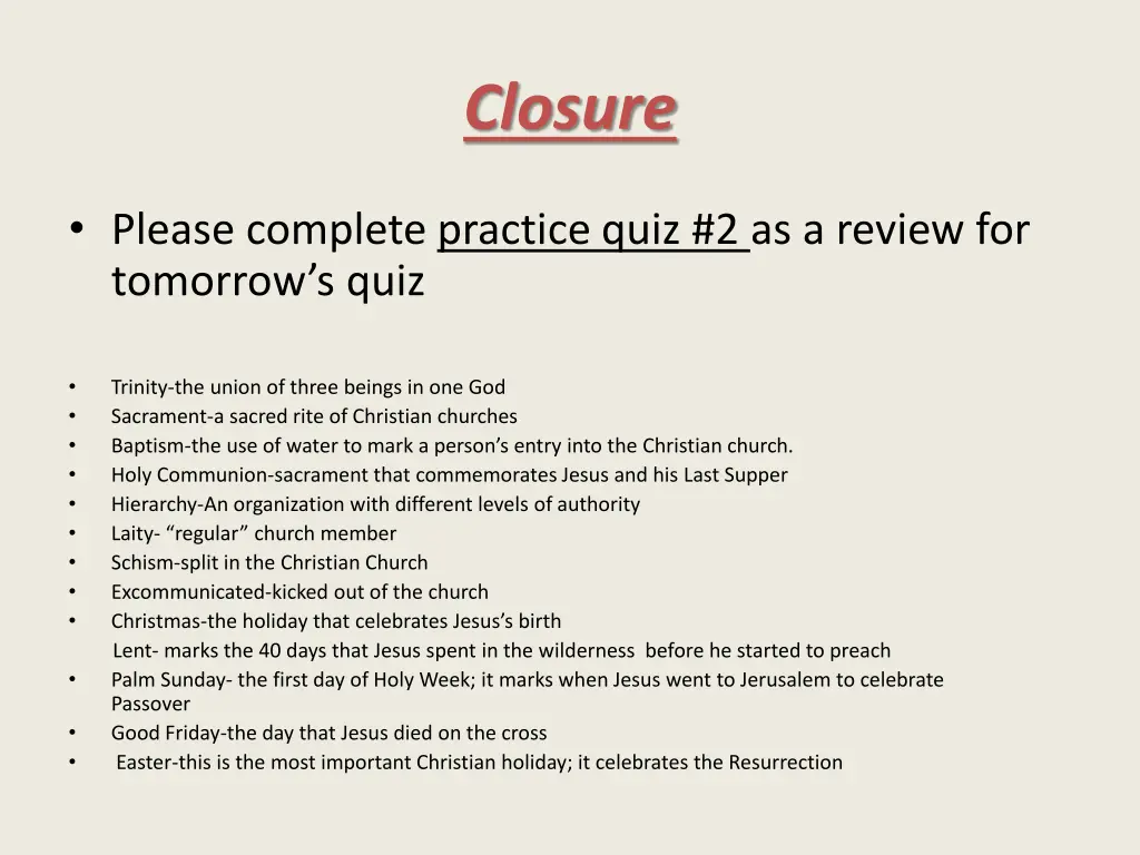 closure