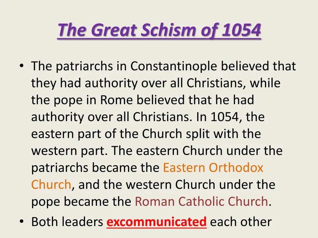 the great schism of 1054