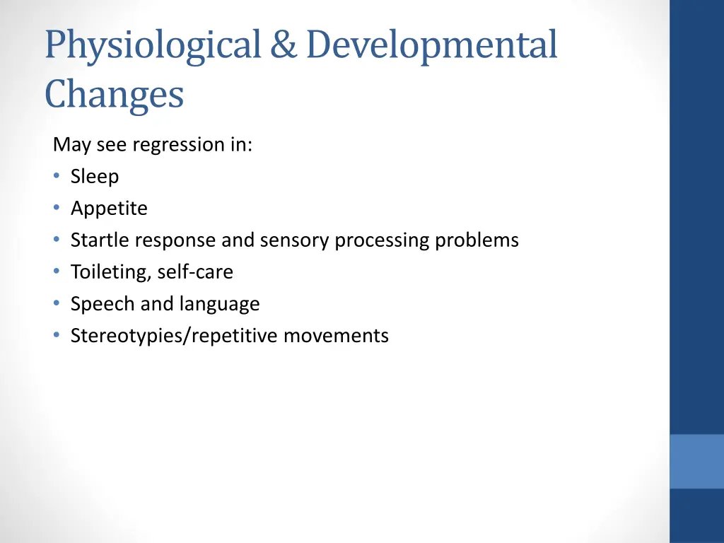 physiological developmental changes