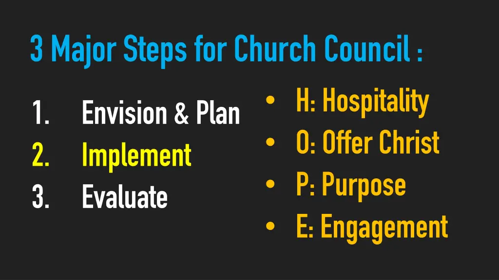 3 major steps for church council 2