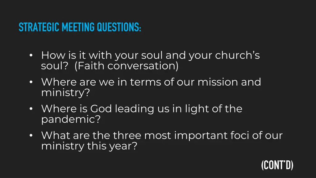 strategic meeting questions