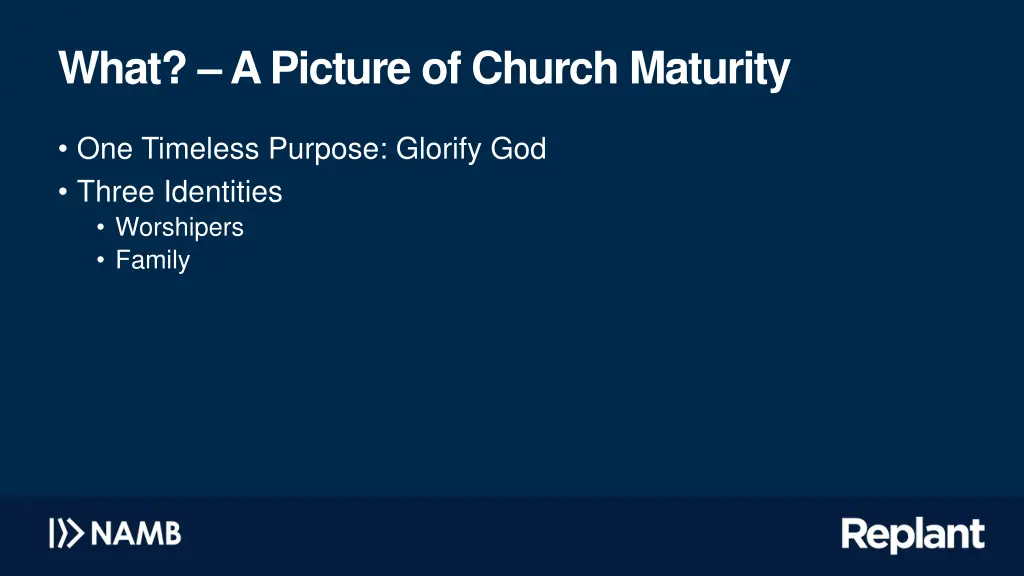 what a picture of church maturity 1