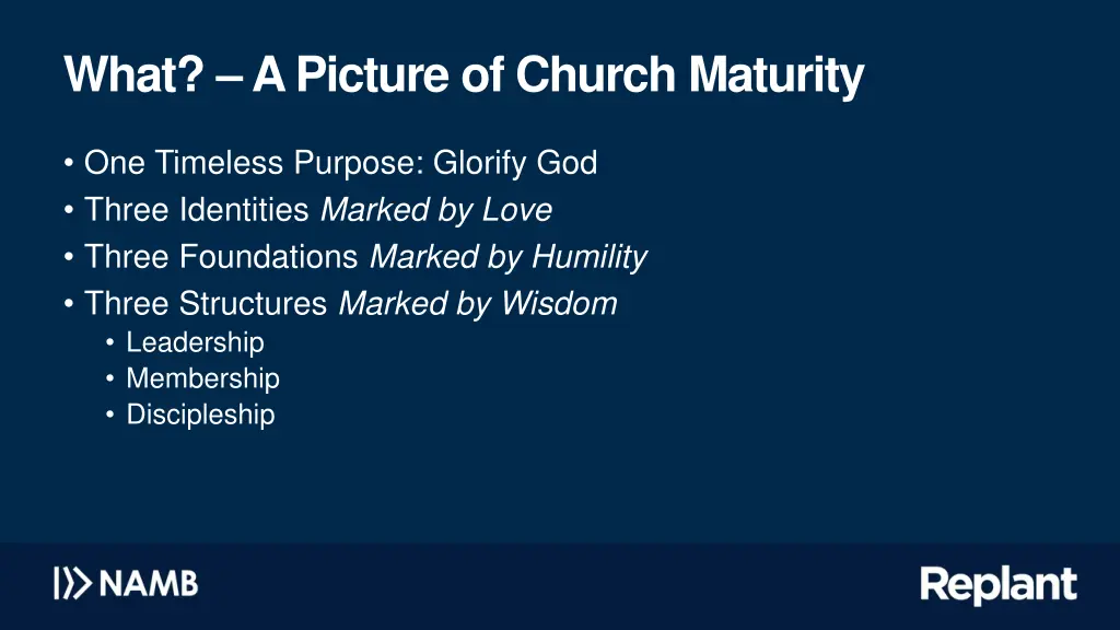 what a picture of church maturity 11