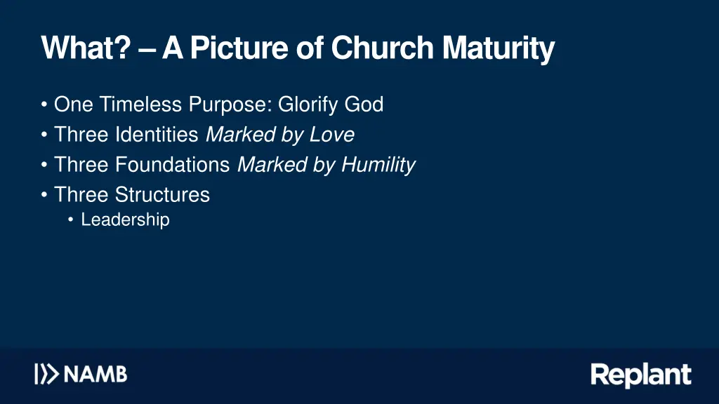 what a picture of church maturity 8