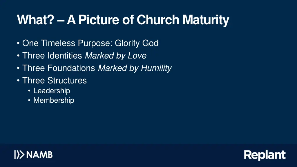 what a picture of church maturity 9