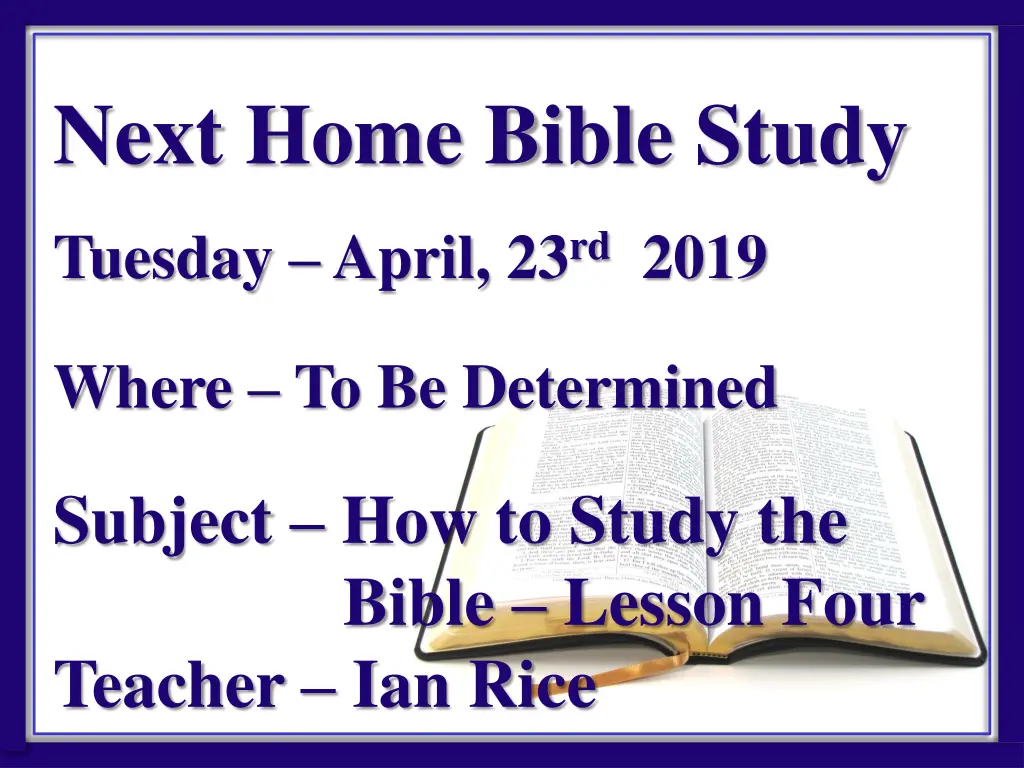 next home bible study tuesday april 23 rd 2019