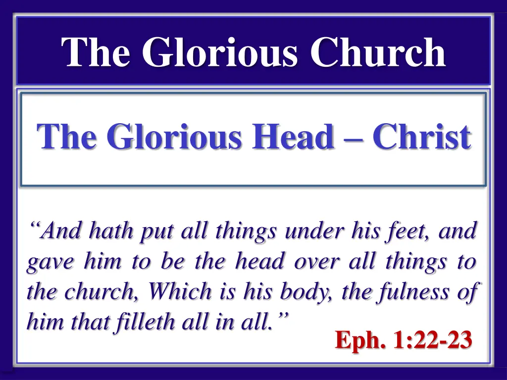 the glorious church 1