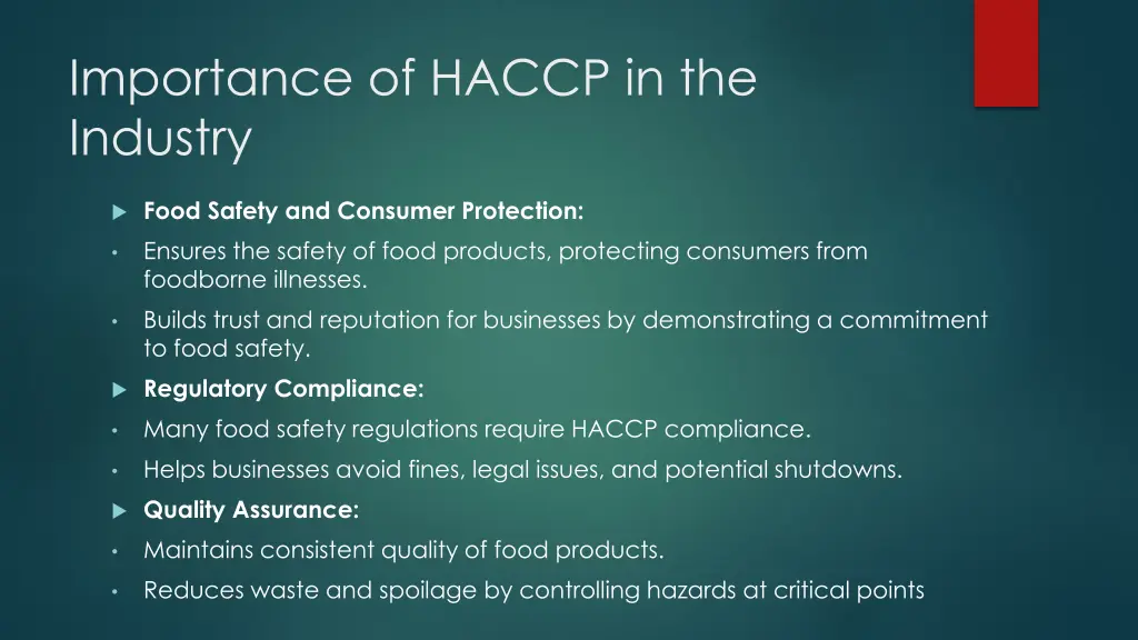 importance of haccp in the industry