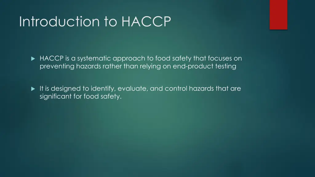 introduction to haccp