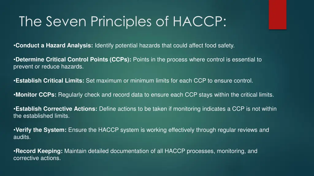 the seven principles of haccp