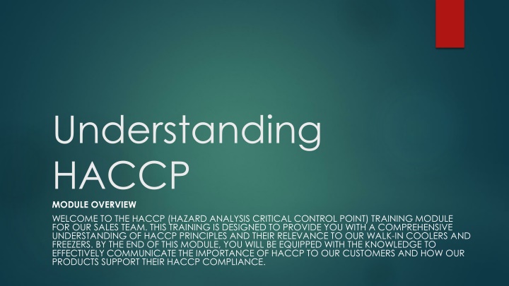 understanding haccp module overview welcome