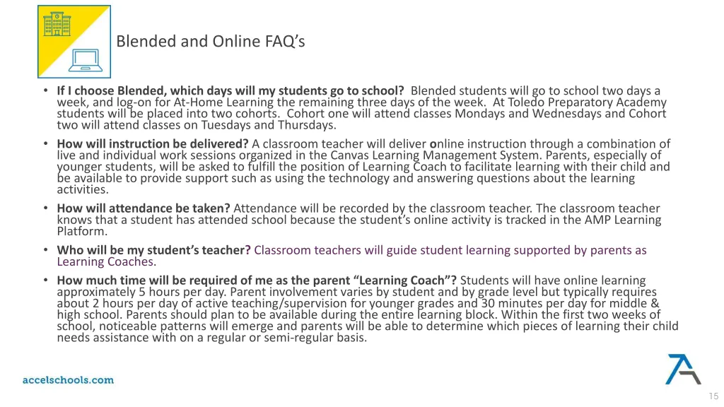 blended and online faq s