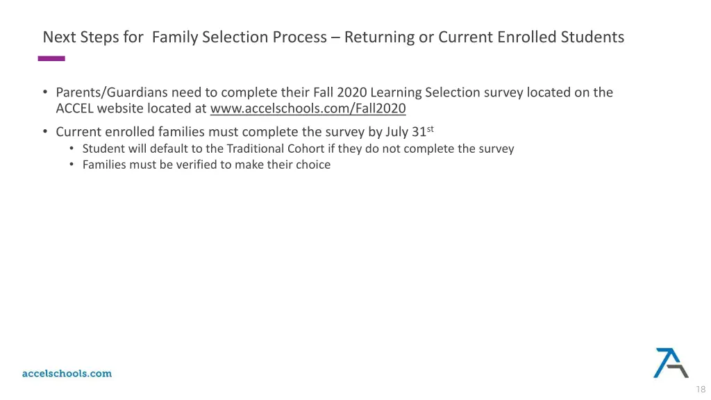 next steps for family selection process returning