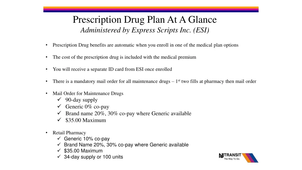 prescription drug plan at a glance administered