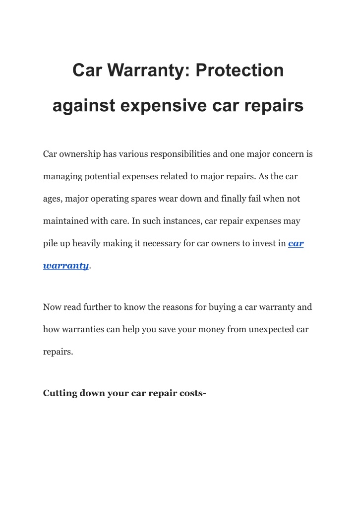 car warranty protection