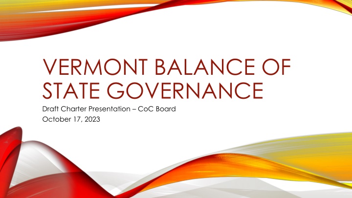 vermont balance of state governance draft charter