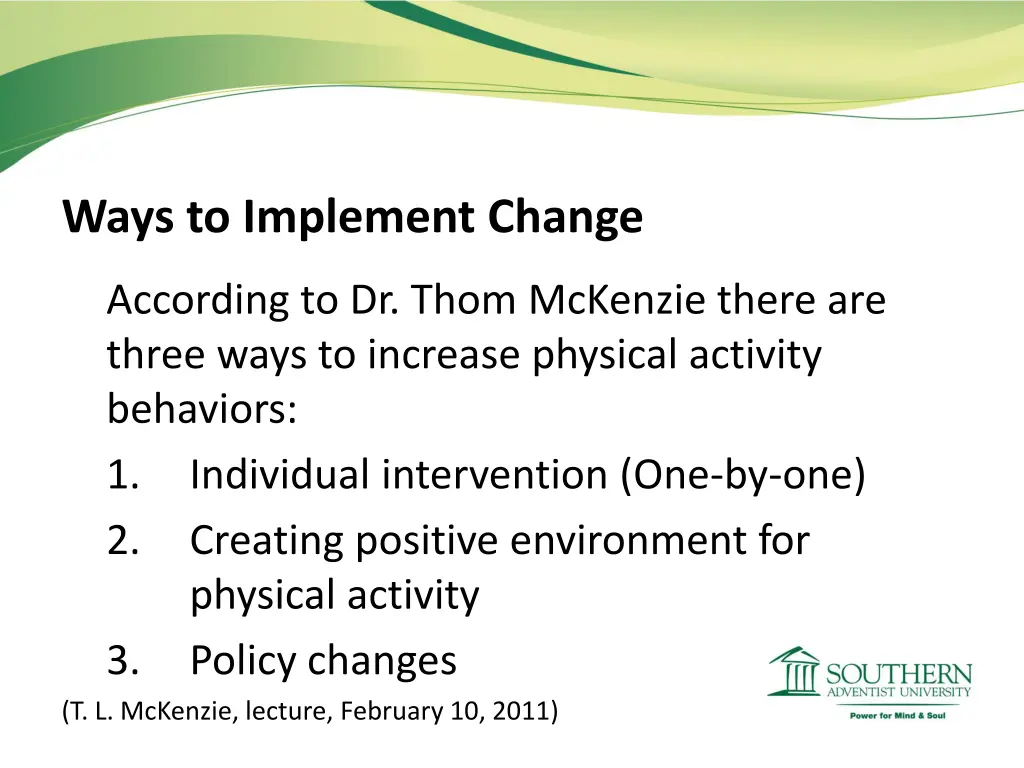 ways to implement change
