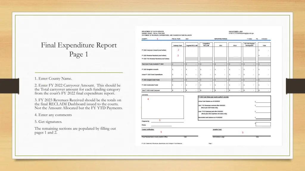 final expenditure report page 1