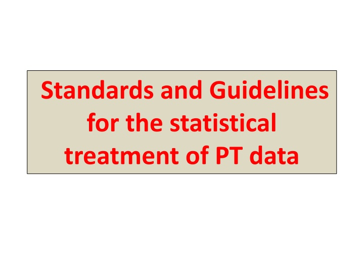 standards and guidelines for the statistical