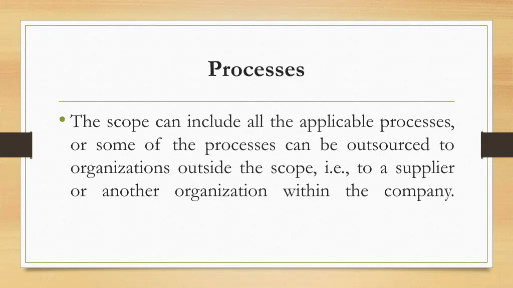 processes