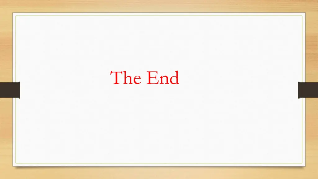 the end