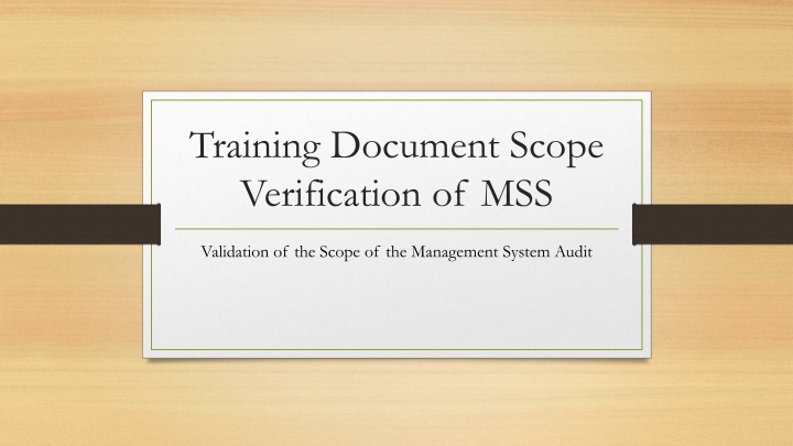 training document scope verification of mss