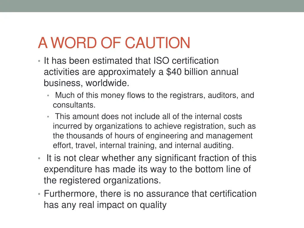 a word of caution it has been estimated that