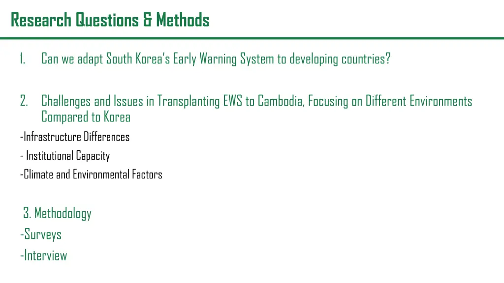 research questions methods
