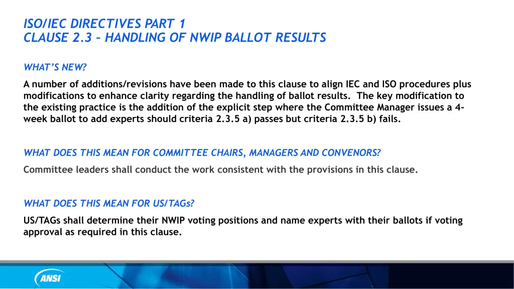 iso iec directives part 1 clause 2 3 handling