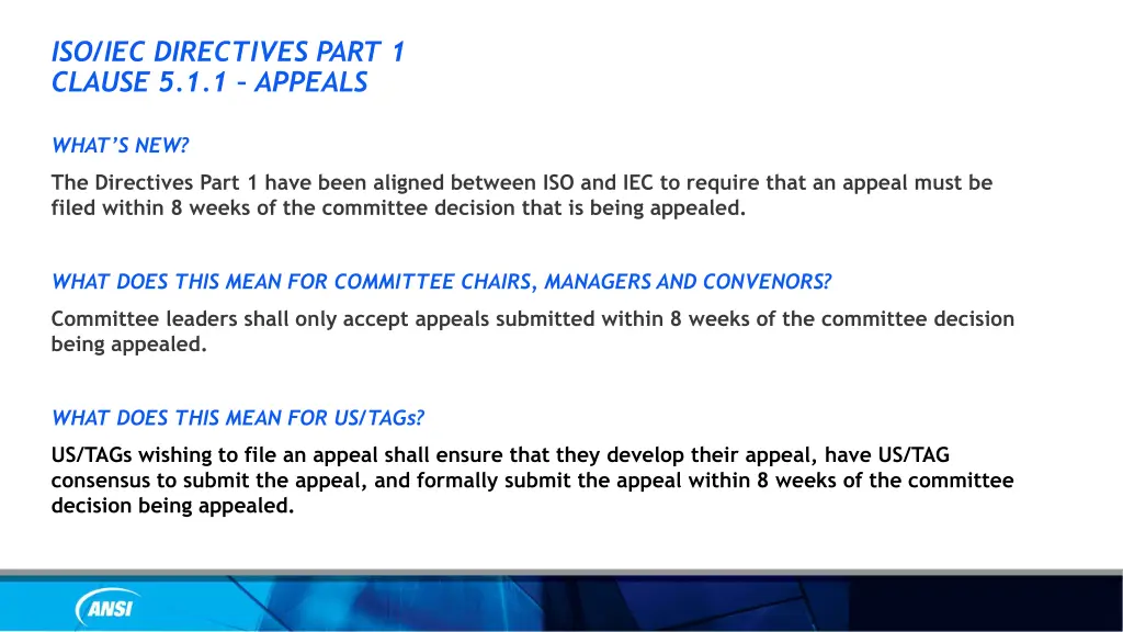 iso iec directives part 1 clause 5 1 1 appeals