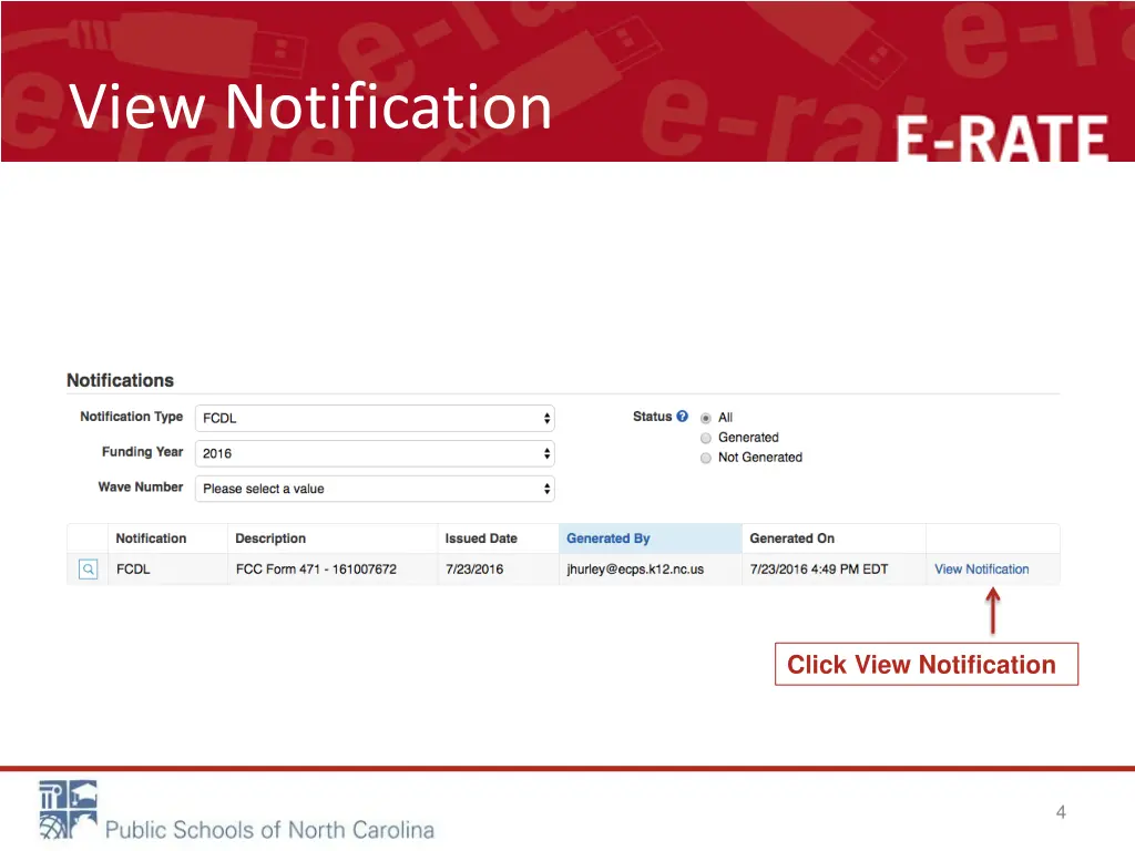 view notification