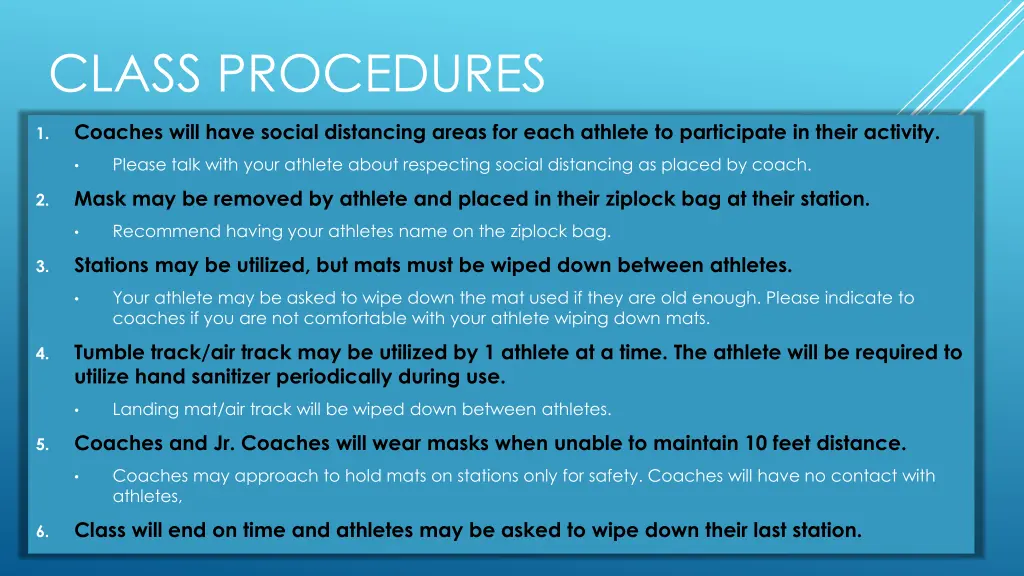 class procedures