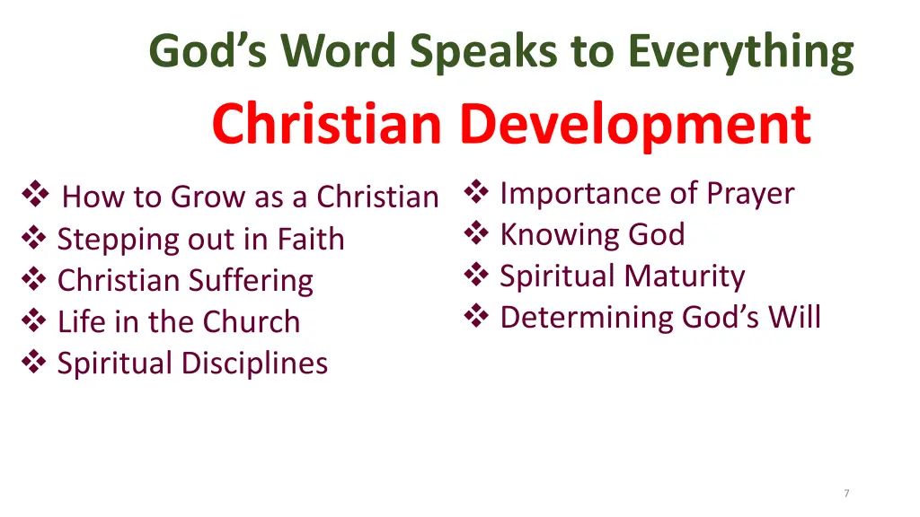 god s word speaks to everything christian