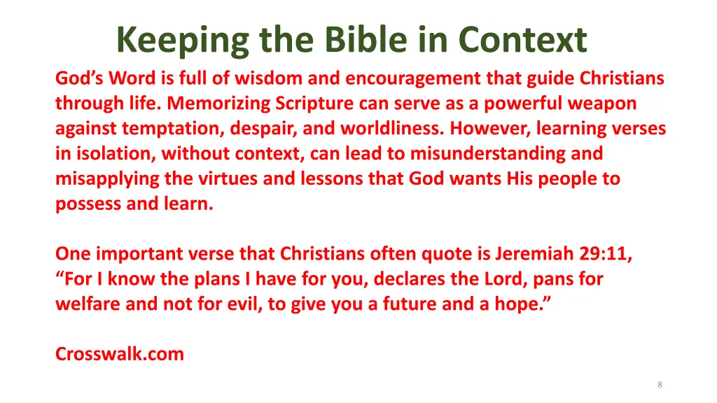 keeping the bible in context god s word is full