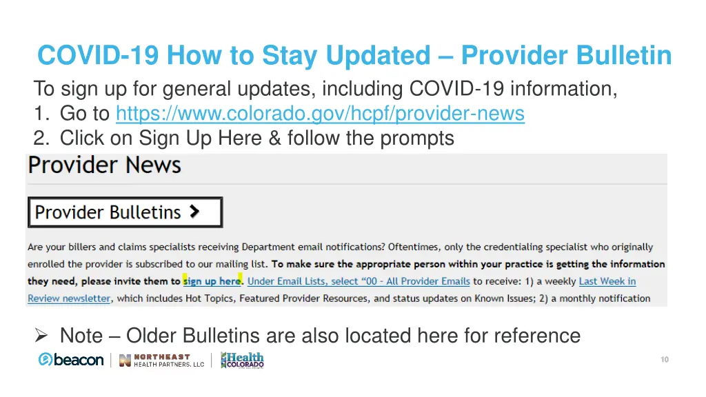 covid 19 how to stay updated provider bulletin