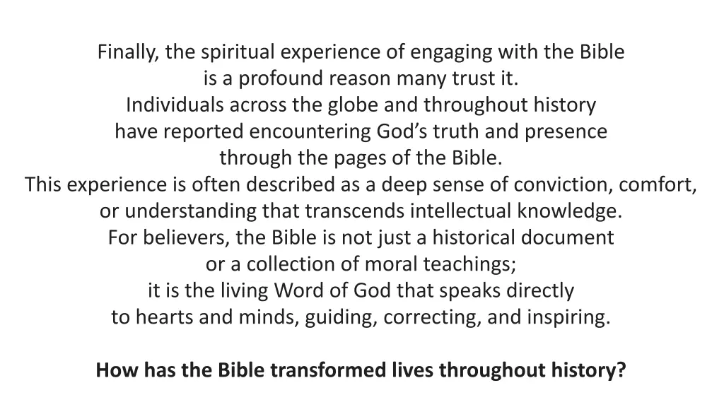finally the spiritual experience of engaging with