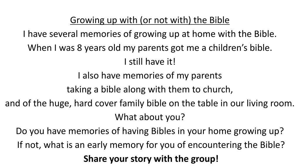 growing up with or not with the bible i have