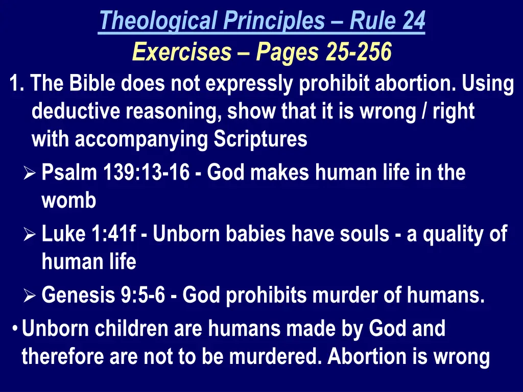 theological principles rule 24 exercises pages