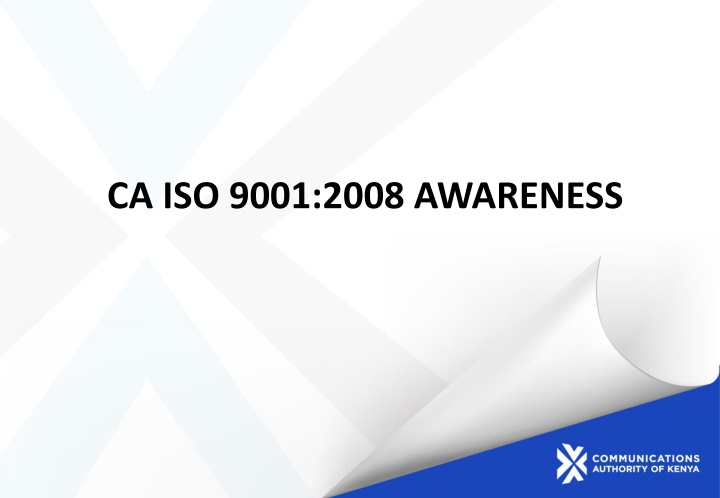 ca iso 9001 2008 awareness