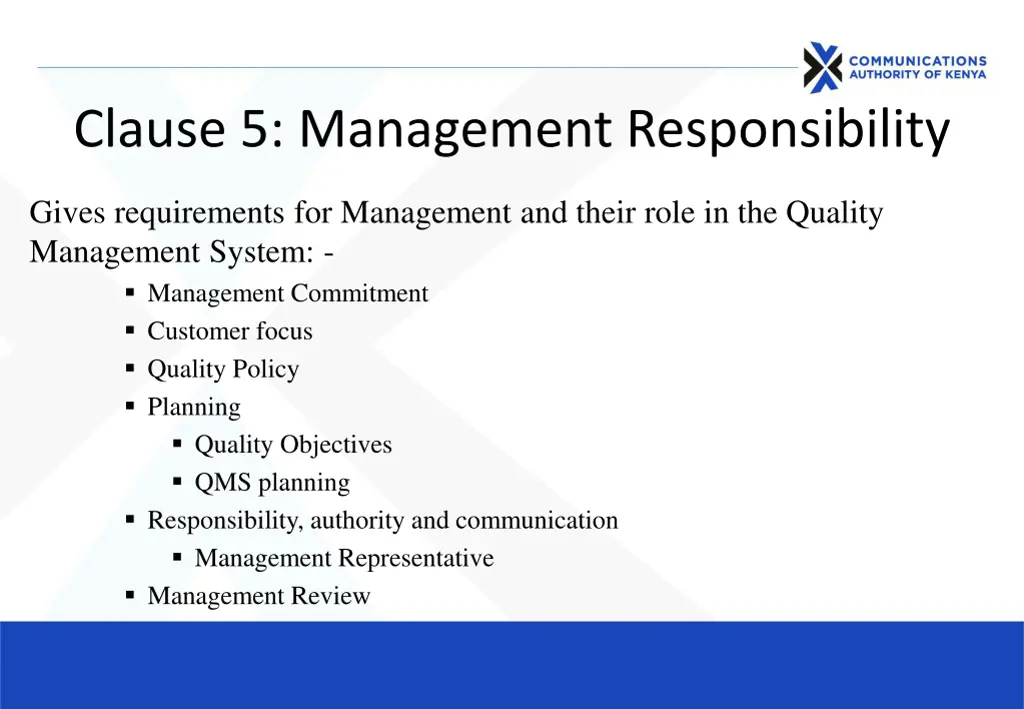 clause 5 management responsibility