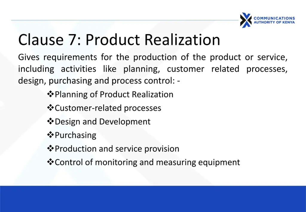 clause 7 product realization gives requirements