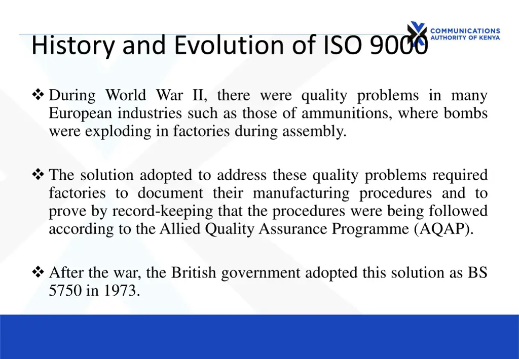 history and evolution of iso 9000