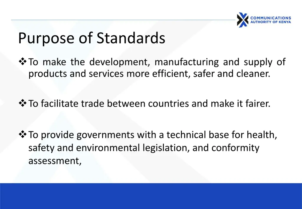 purpose of standards