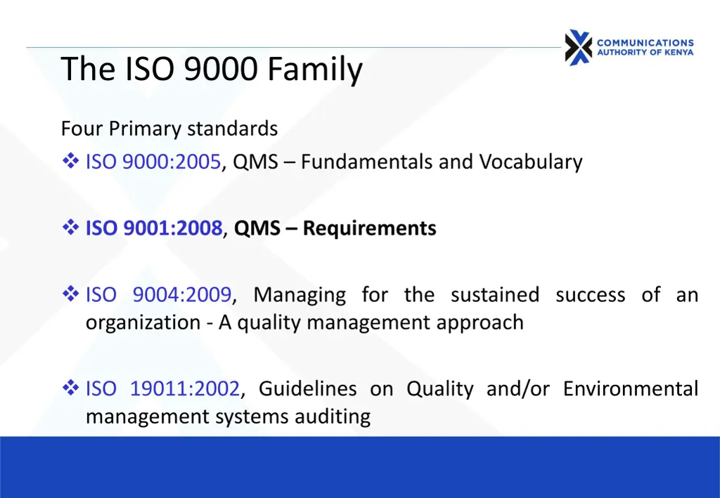 the iso 9000 family