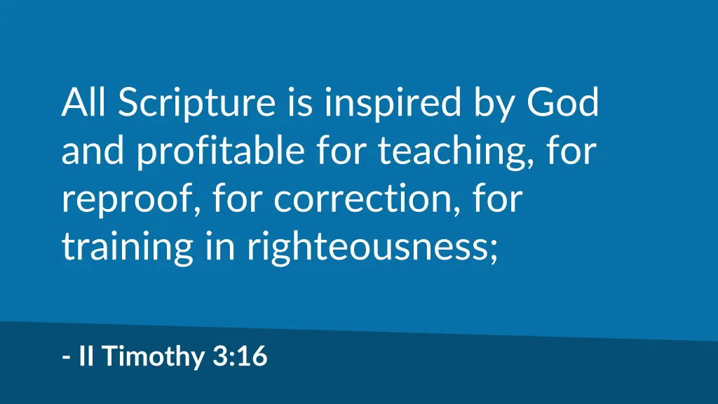 all scripture is inspired by god and profitable