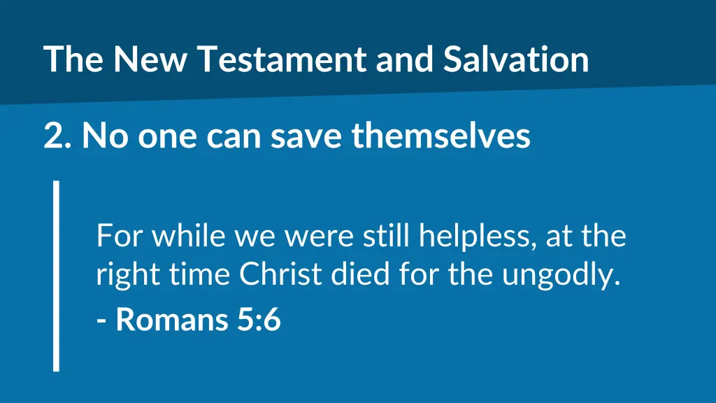 the new testament and salvation 1