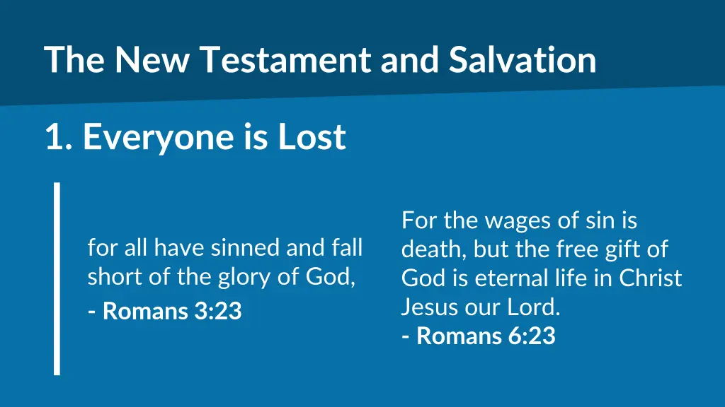 the new testament and salvation